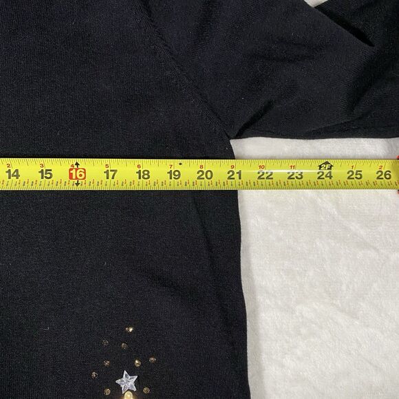 Quacker Factory Women's Lg Sequins Christmas Tree Sweater Sparkly Holiday Party - Picture 6 of 8